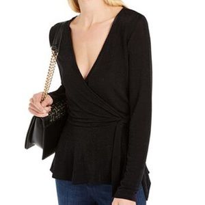 I-N-C women metallic surplice top. Size XL